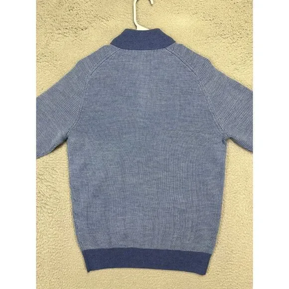 Peter‎ Millar Sweater Mens Small Crown Blue Pima Cotton Merino Wool Pullover NEW